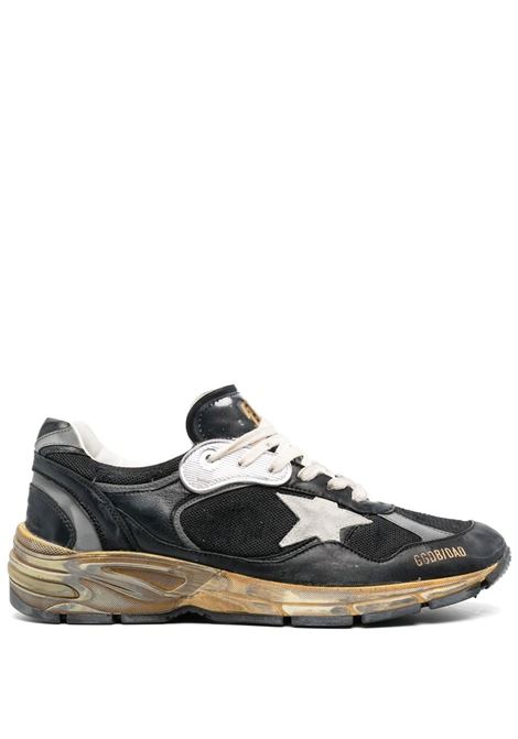 black calf leather lace-up sneakers featuringdistressed effect GOLDEN GOOSE | GMF00199-F00327090282